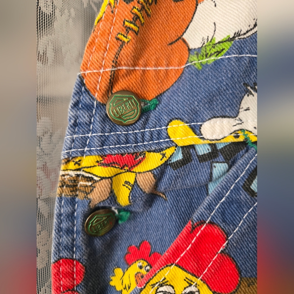 Vintage RARE 1970s Liberty "HEE HAW" Print Denim Overalls - Picture 4 of 15